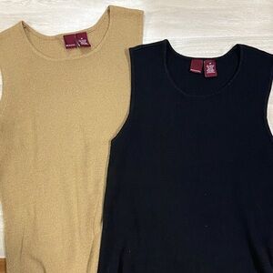 Merona Tan and Black Tank Tops